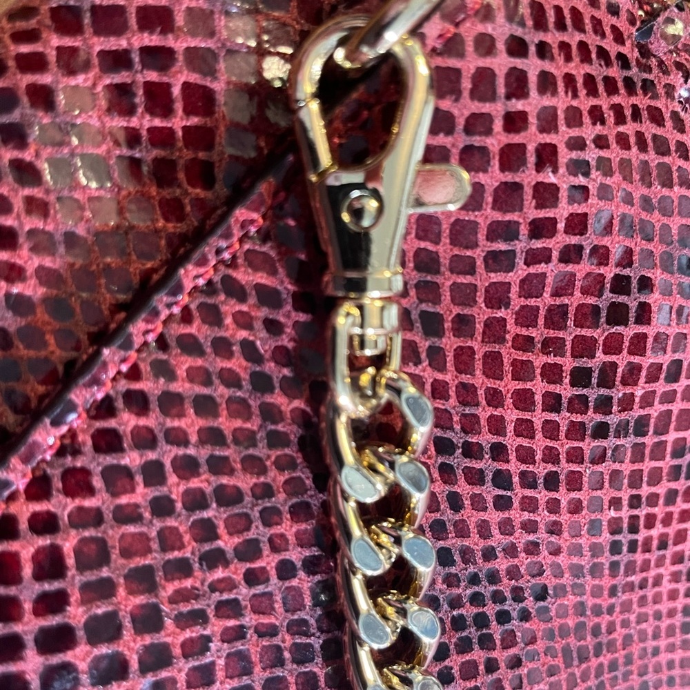 Michael Kors Oversize Chelsea Python Embossed Red… - image 4